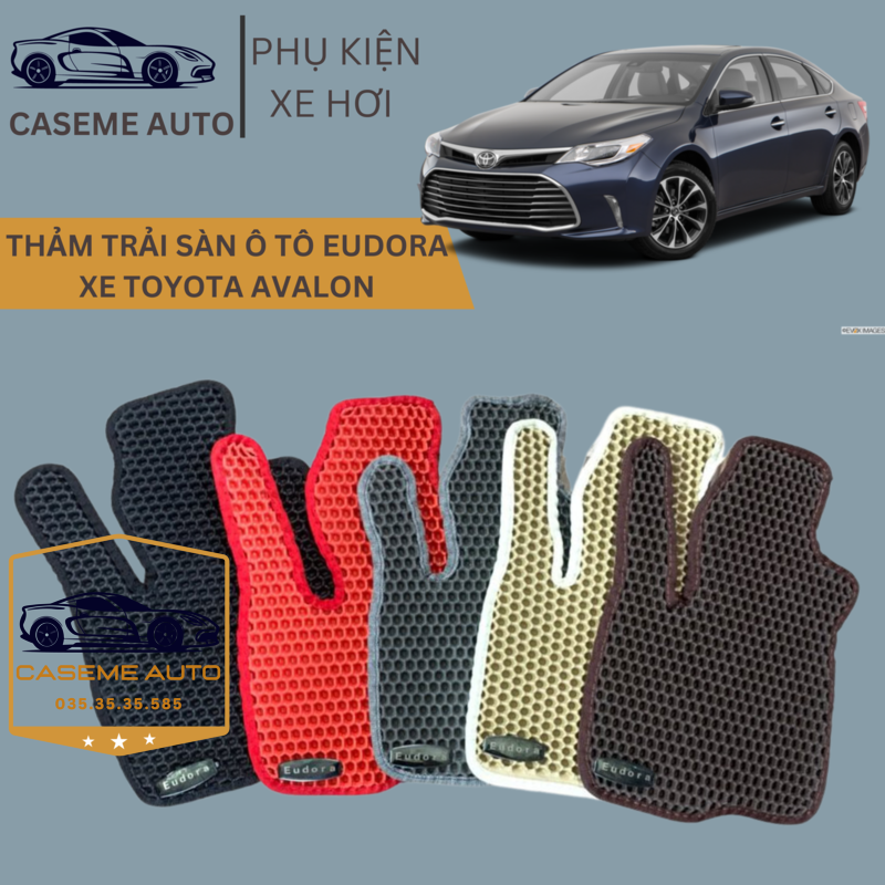 [TOYOTA AVALON] Thảm Trải Sàn, Lót Sàn Ô Tô Cao Su Eudora CloudFoam Thiết Kế Theo Xe Dành Cho Xe TOYOTA AVALON, Chống Nước, Không Mùi, Ngăn Bụi Bẩn, Dễ Vệ Sinh - Hàng Chính Hãng