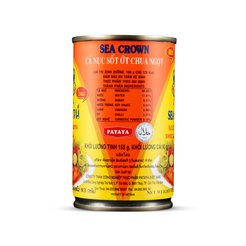 Cá hộp Sea Crown cá Nục sốt ớt chua ngọt-Lốc 5 lon