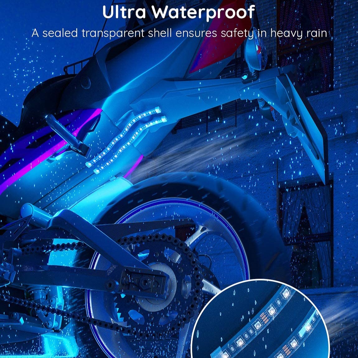 Đèn gầm xe máy Govee Motorcycle LED Light Kits H6194 | Gồm 12 dải led kháng nước, RGB 16 triệu màu nháy theo nhạc