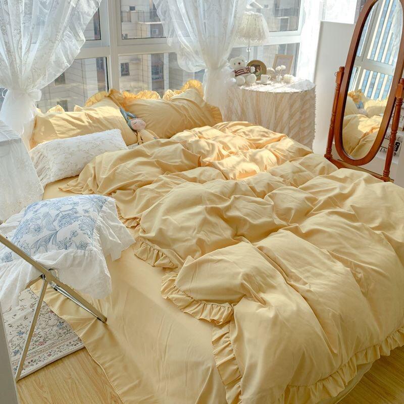 Bộ Chăn Ga Gối Cotton Tici Đũi Bèo Hàng nhập Khẩu 4 Món Nhiều Mẫu