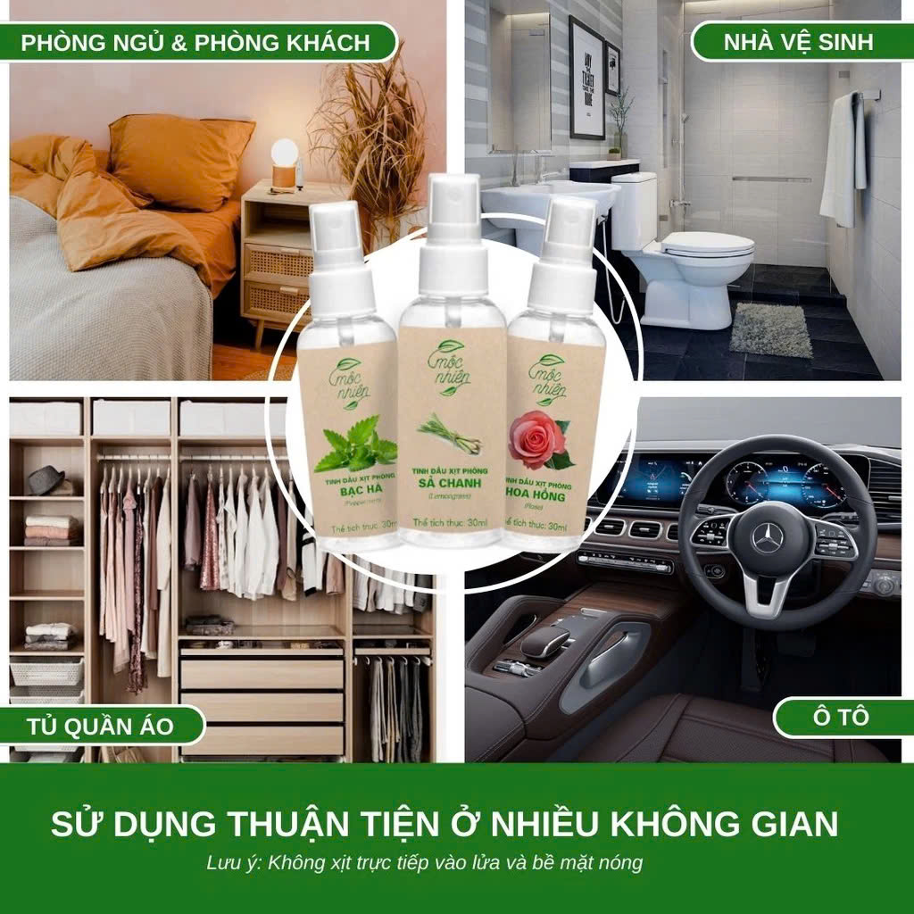 Xịt khử mùi đa năng 50ml khử mùi phòng tủ quần áo xe hơi thú cưng Tinh dầu xịt phòng Văn Phòng