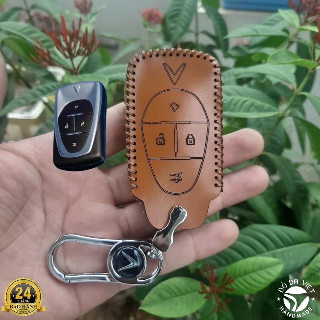 Bao da chìa khoá Vinfast E34, VF E34, xe điện VFE34 da thật 100%, Bảo hành 2 năm