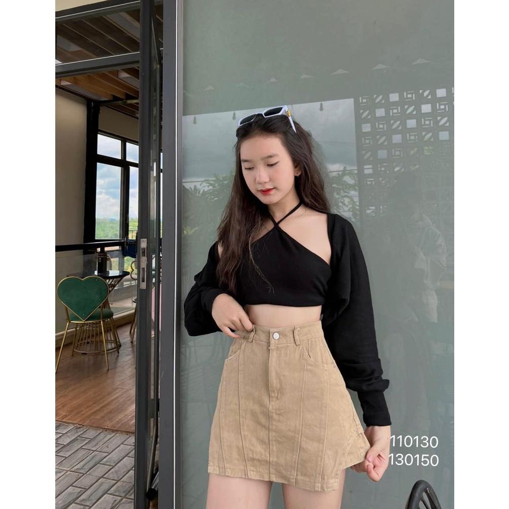 Quần giả váy nữ chất kaki form chân váy chữ a sẻ đùi cá tính - QO023