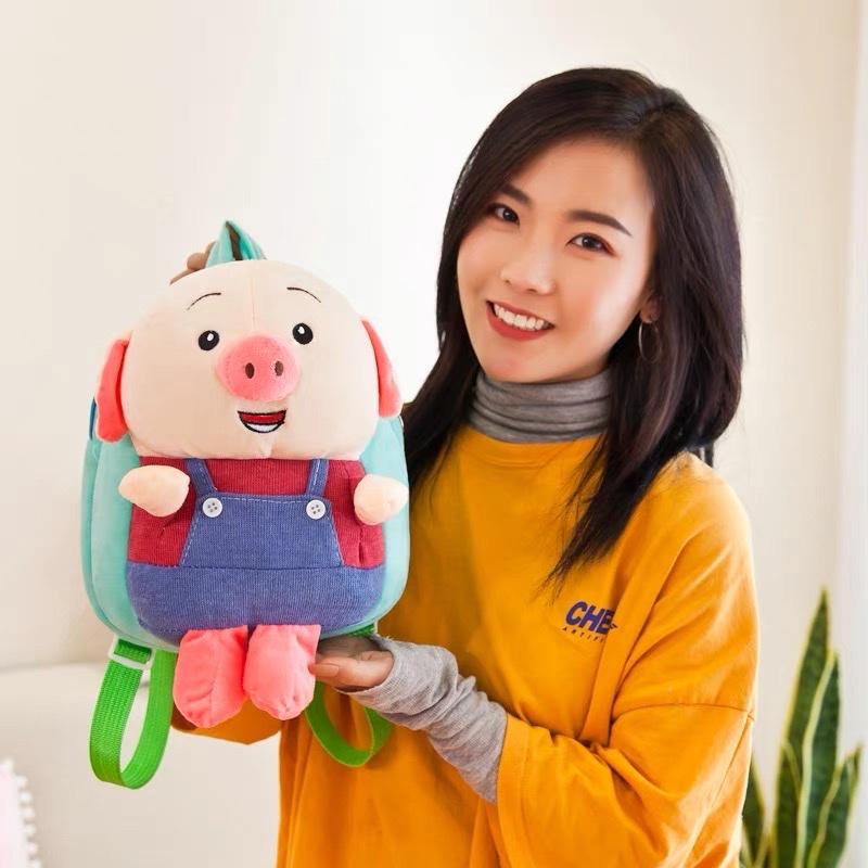 Balo thú bông hình con heo đáng yêu cho bé trai bé gái mẫu giáo mầm non nhà trẻ