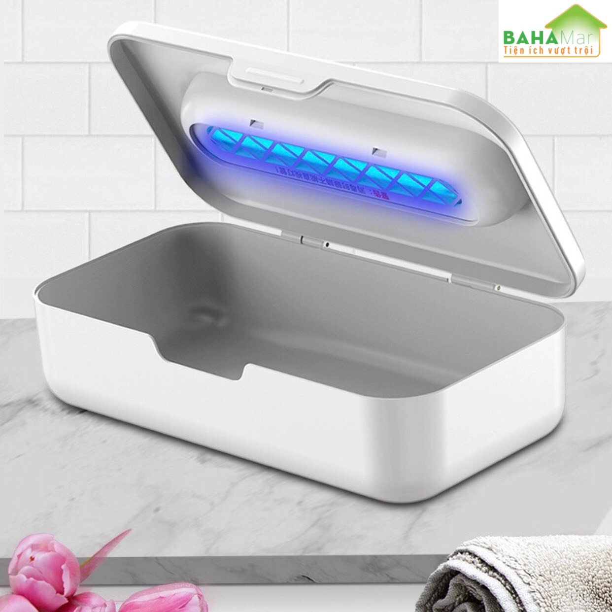 HỘP THANH LỌC KHỬ KHUẨN ĐỒ DÙNG, ĐỒ CHƠI, ĐỒ LÓT BẰNG ĐÈN OZONE VÀ TIA UV "BAHAMAR" có hai chức năng tinh lọc tia cực tím và ozone, thanh lọc khả năng mạnh hơn, cho bạn bảo vệ kép.