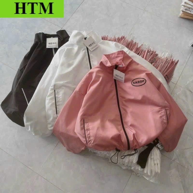 [FREESHIP] Áo Khoác Dù Nữ Phối Phong Cách Form Rộng Dáng Lửng Hàng Xinh Mặc Mát Mẻ Cổ Áo Đẹp Hot trend HTM FASHION - Trắng