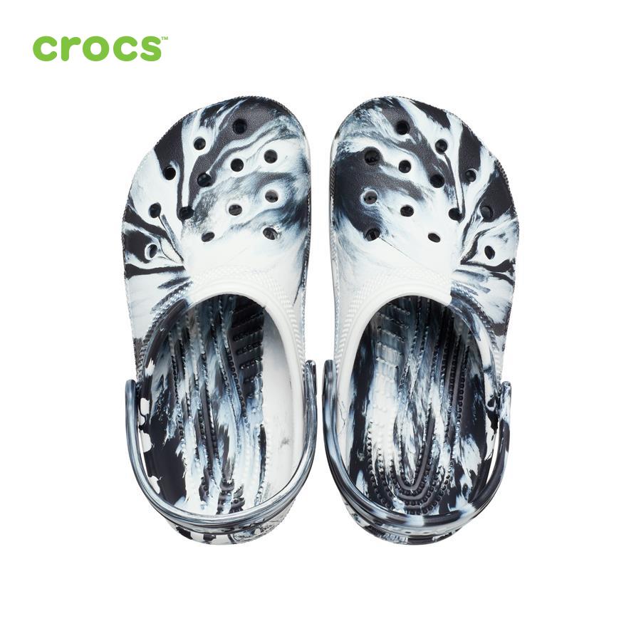 Giày lười trẻ em Crocs FW Classic Clog Kid Marbled Blk/Whi - 207464-066