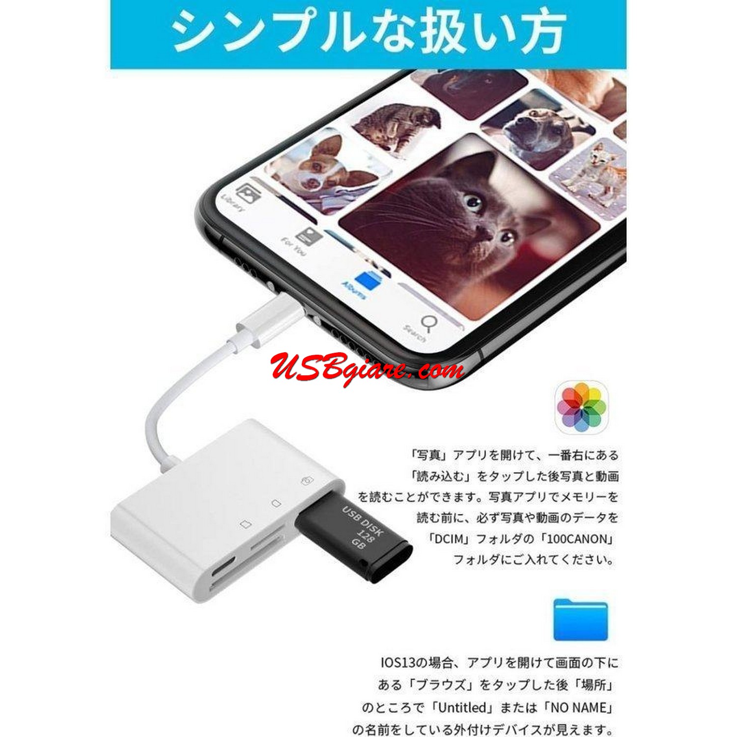 Đầu đọc thẻ SD Micro SD TF USB OTG + sạc cho điện thoại iPhone iPad