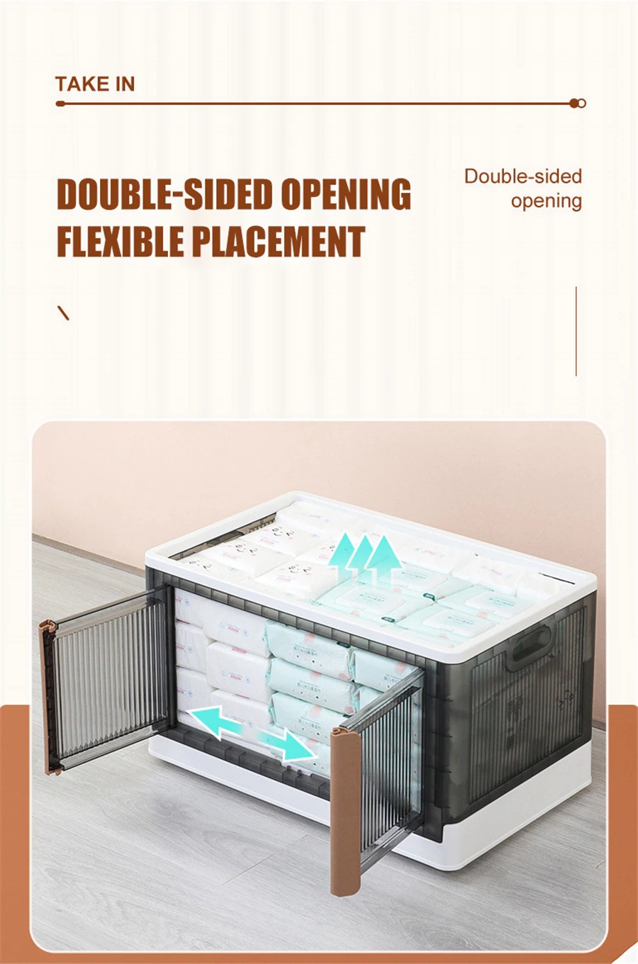 Hộp tủ lưu trữ nhựa 2 cửa có thể gấp gọn Plastic Storage Container Bedroom ( bộ 3 cái)