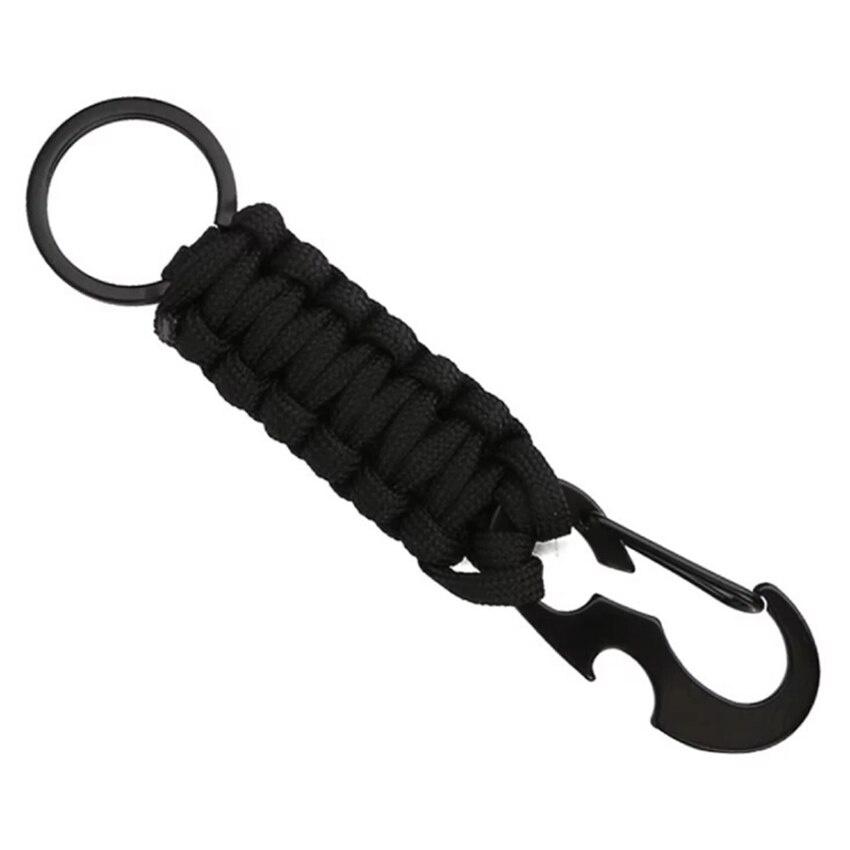 Outdoor Keychain Ring Camping Carabiner Military Paracord Cord Rope Camping Survival Kit Emergency Knot Bottle Opener Key Chain