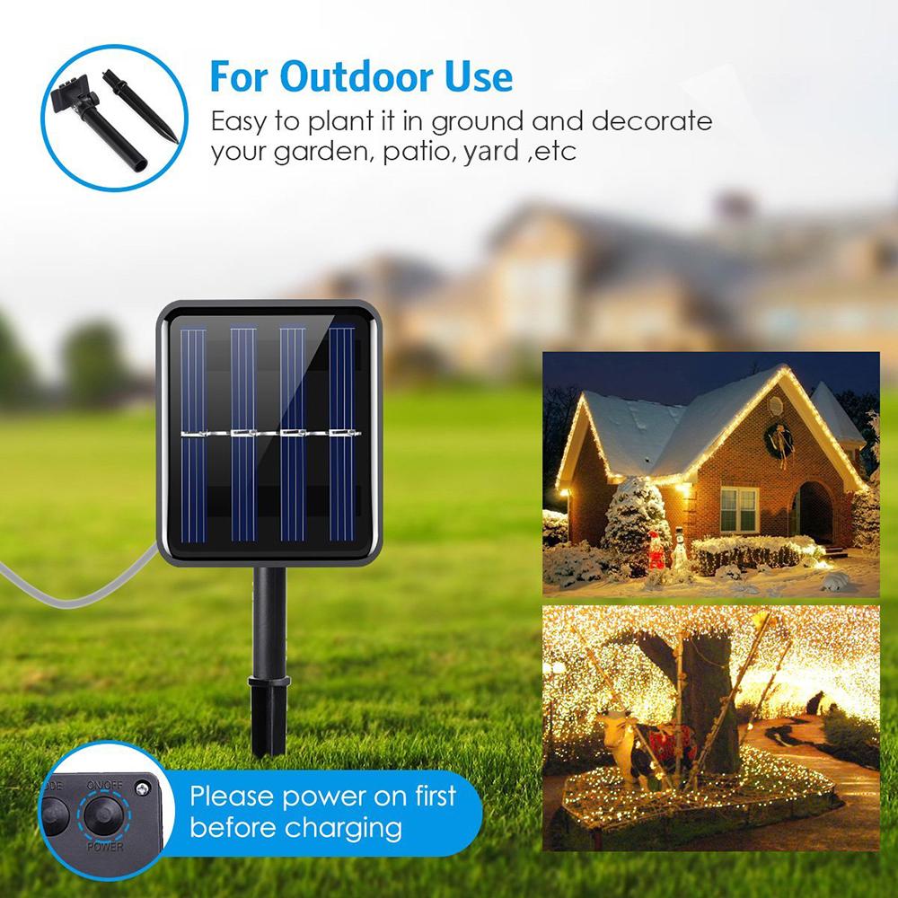 Đèn LED dây năng lượng mặt với 200 LED dài 66 feet