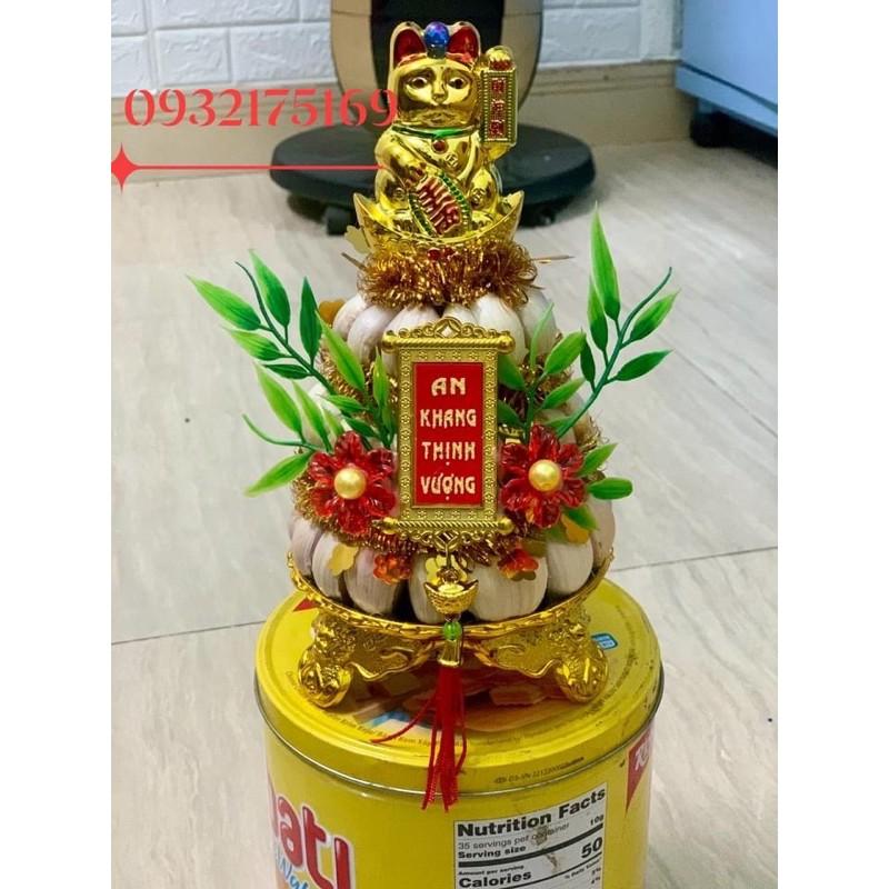 Tháp tỏi Mèo chiêu tài lộc cầu may mắn