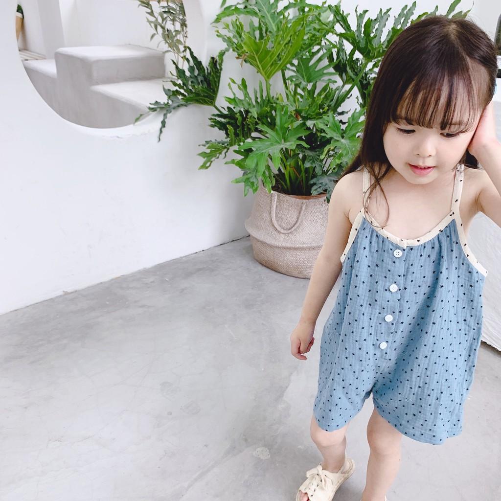 bỏ Bộ Áo Liền Quần Ngắn Jumpsuit Bé Gái Kiểu Hàn Quốc