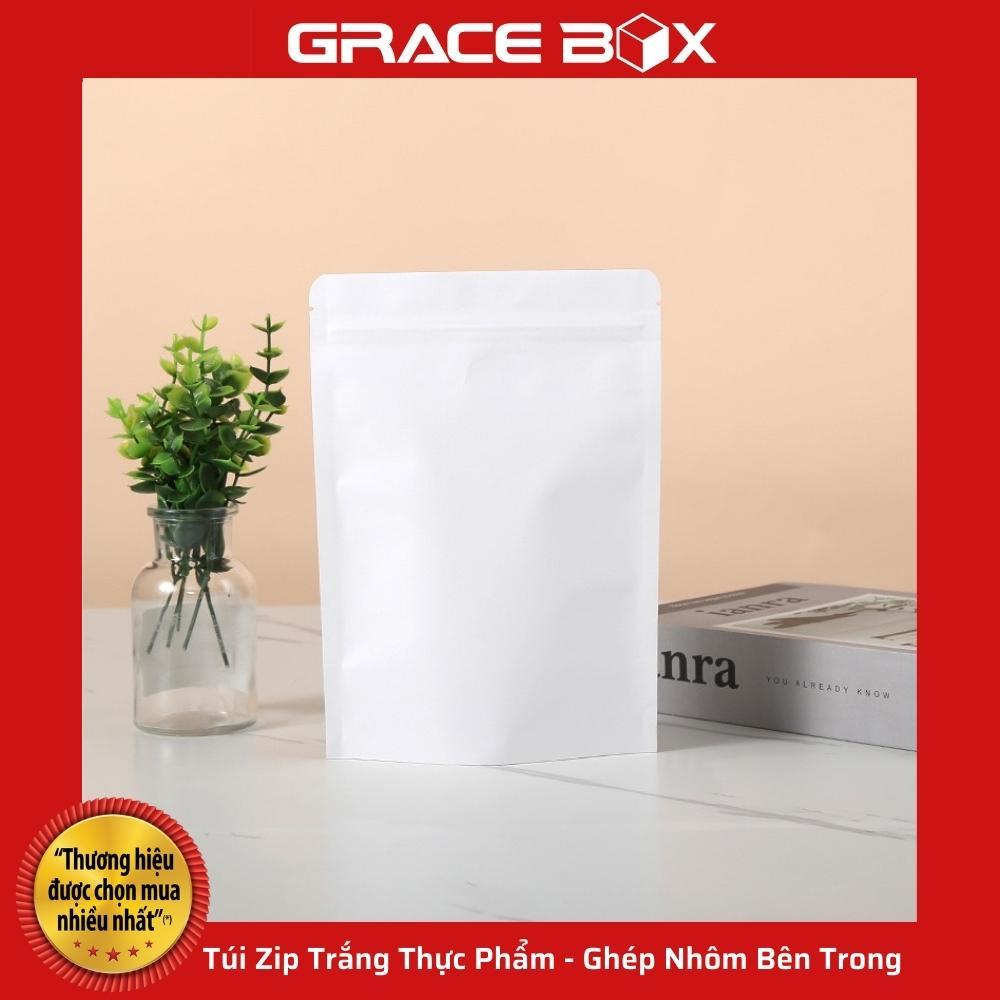 Túi Zip Trắng Thực Phẩm - Ghép Nhôm Bên Trong Bảo Vệ Thực Phẩm Chống Mốc - Siêu Thị Bao Bì Grace Box