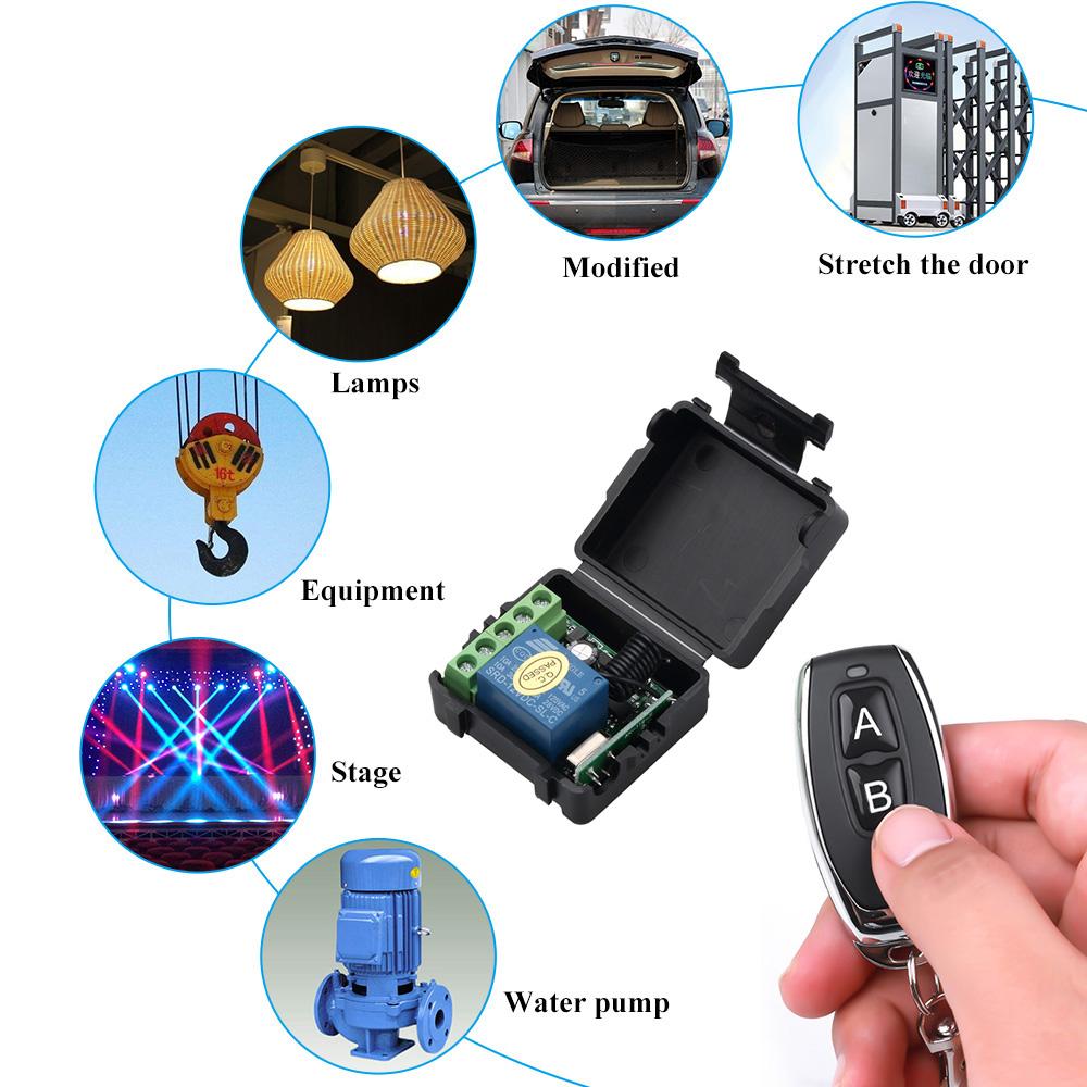 Smart Home 433Mhz DC 12V 1CH Wireless Remote Switch Relay Receiver Transmitter Universal Remote Control Switch Module and RF Transmitter Remote Controls 1527
