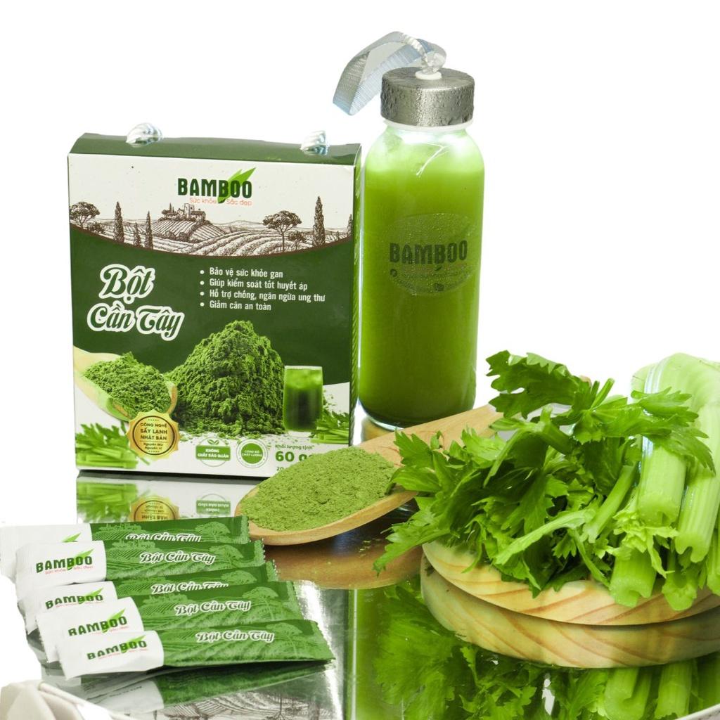Combo bột cần tây - bột rau má Bamboo nguyên chất, siêu mịn