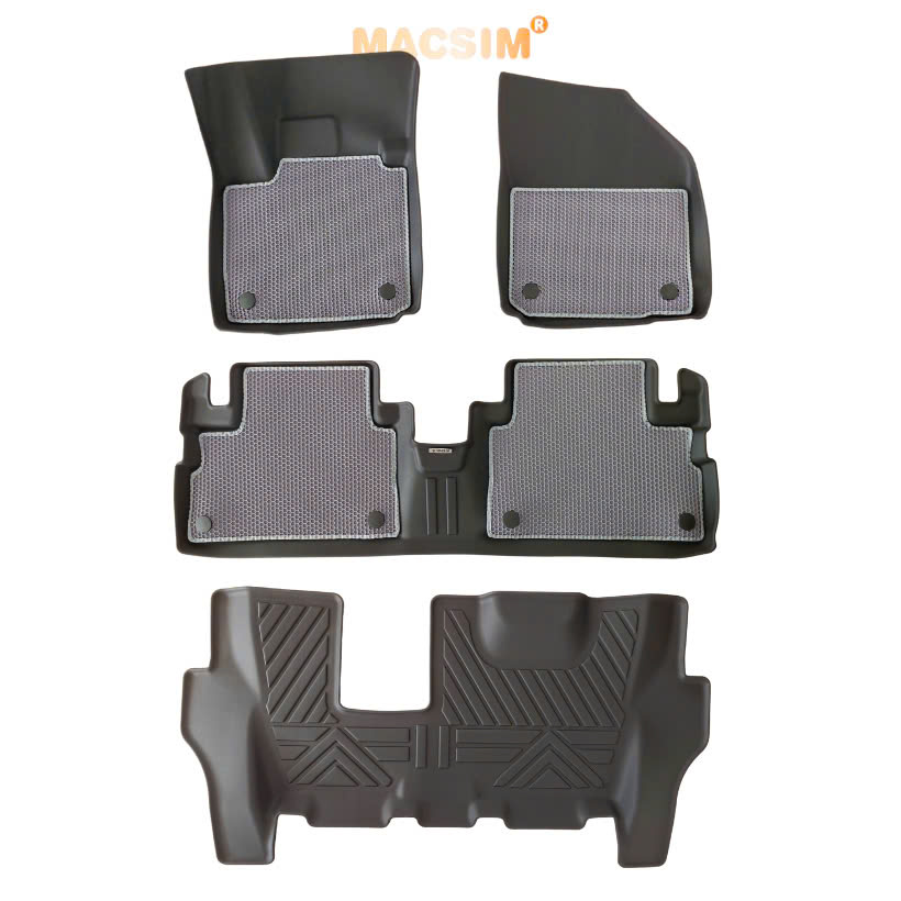 Thảm ô tô sd3 2 lớp dạng lưới lục giác Suzuki XL7/ Suzuki Ertigar  (ghi) - bề mặt cao su siêu sạch - Macsim