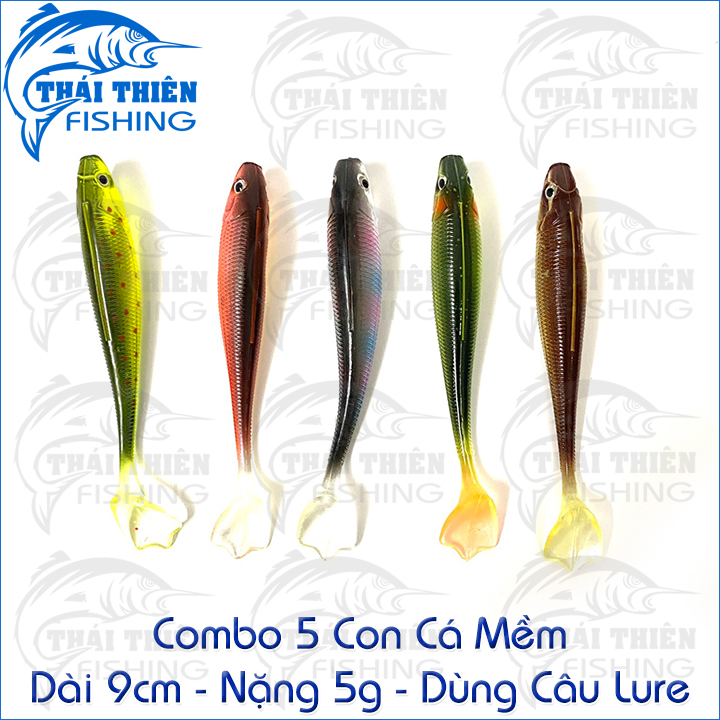 Mồi Mềm NFF Coastline Không Lưỡi Vỉ 5 Con Dài 9cm Nặng 5g Dùng Câu Lure Sông Suối