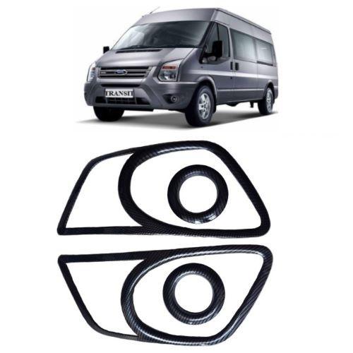 BỘ ỐP VIỀN ĐÈN SƯƠNG MÙ VÂN CACBON DÀNH CHO XE FORD TRANSIT 2014-2018