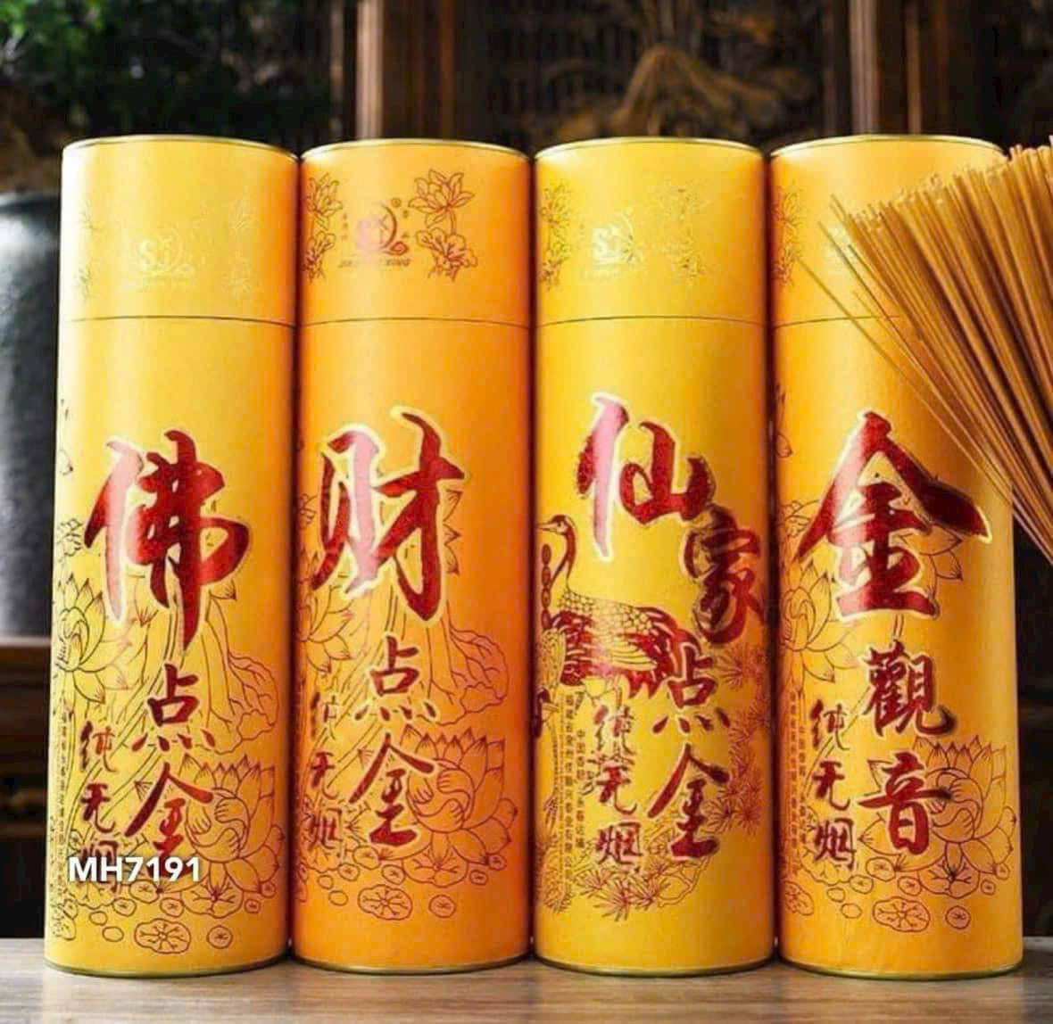 Hương nhang thần tài chiêu tài lộc đón tết Linh Chi Bedding hộp nhang 500 que ít khói không độc hại