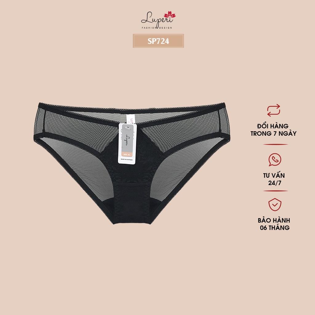 Quần Lót Nữ LUPERI SP724 Lưới Phối Ren Thái Cạp Vừa Dáng Bikini Mềm Mịn, Co Giãn, Không Lằn Mông, Kháng Khuẩn, Khử Mùi
