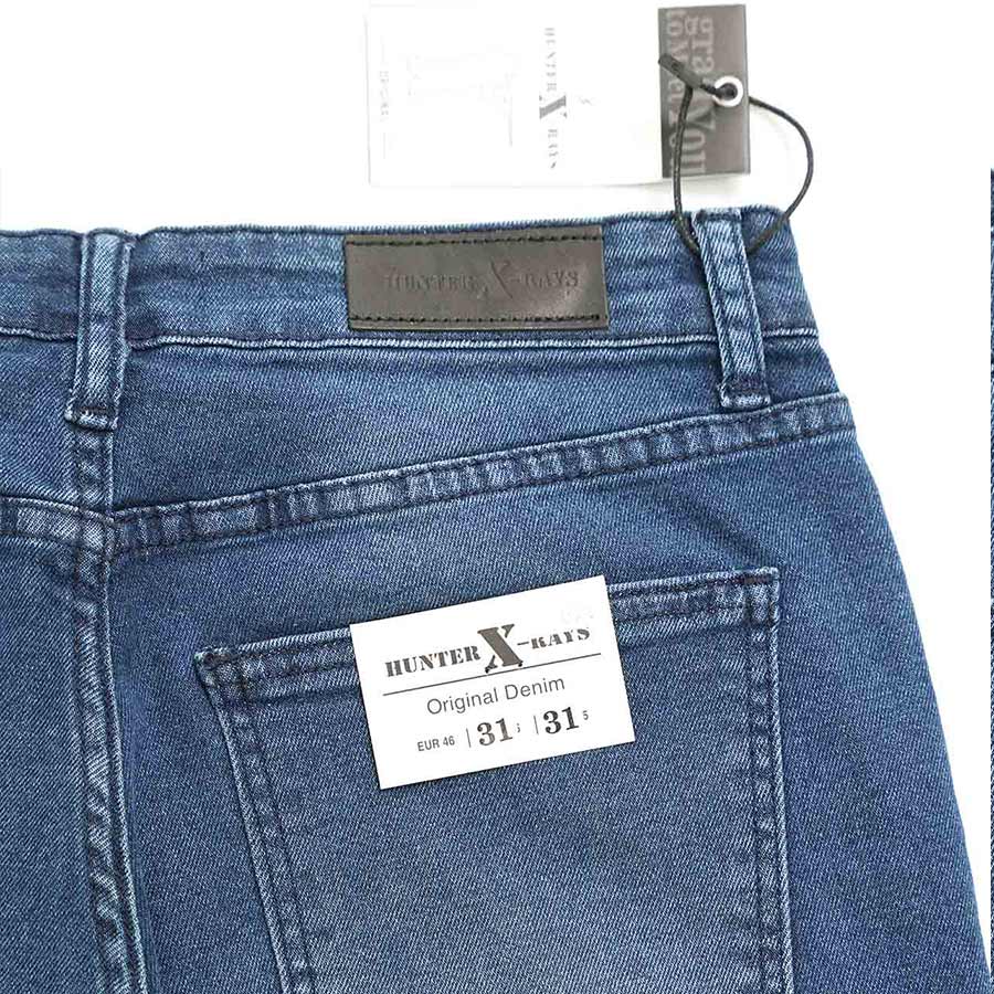 Quần Short Jeans Nam Cao Cấp HUNTER X-RAYS Form Slimfit Thun Màu Xanh S71
