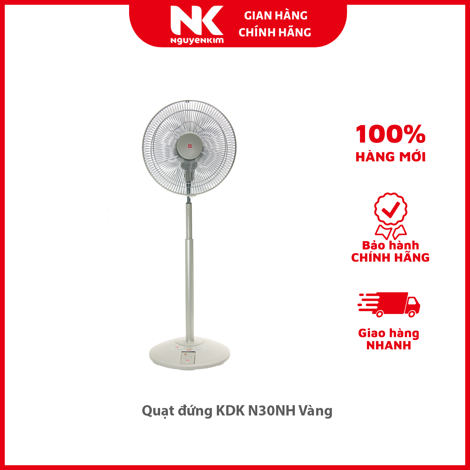 Quạt đứng KDK N30NH Vàng - Hàng chính hãng