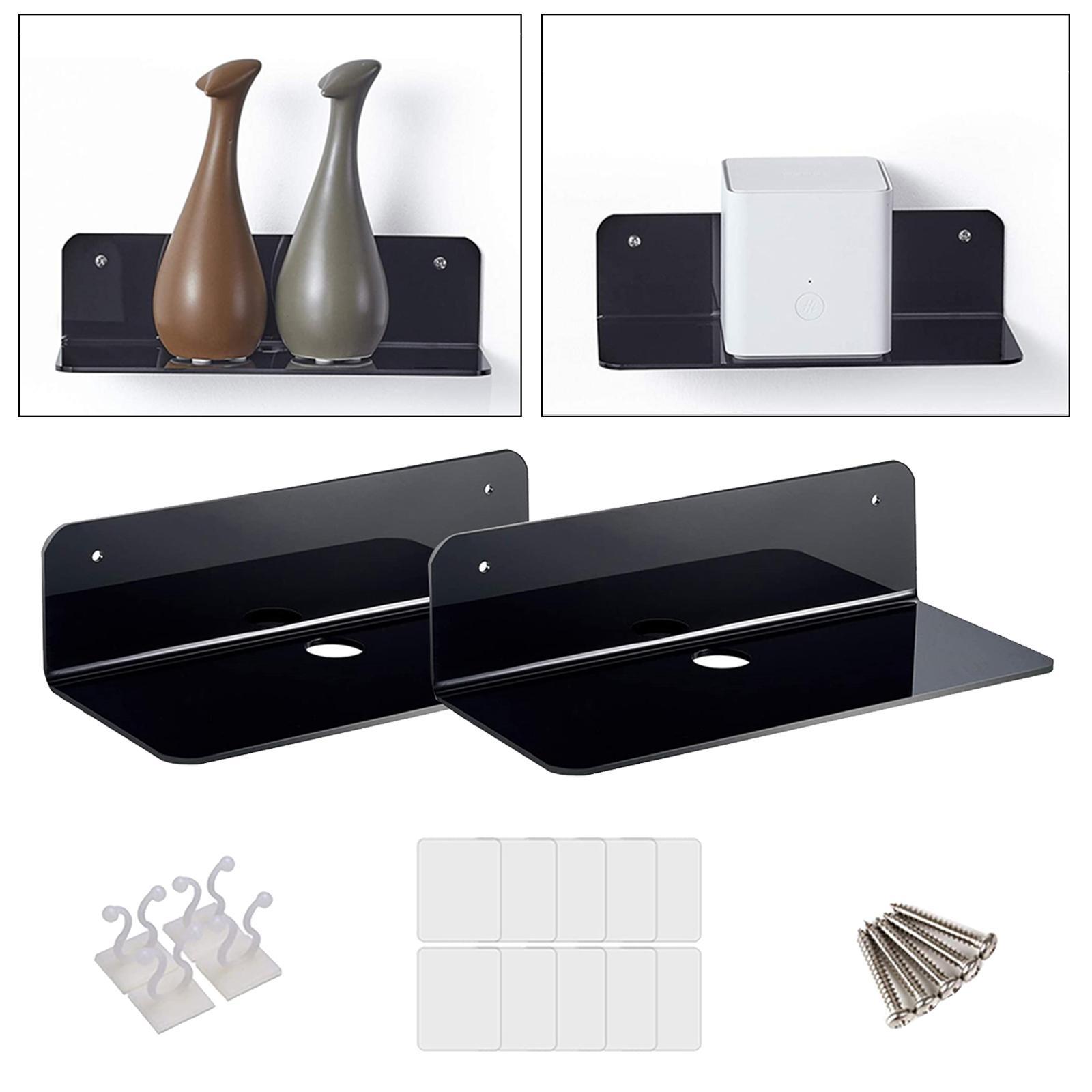 2x Acrylic Floating Wall Rack Small Display Shelf for  Speaker Clear New