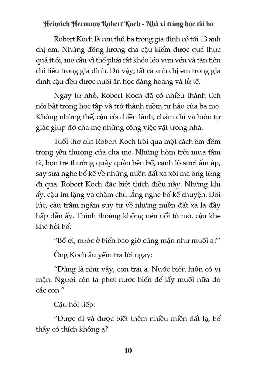 Kể Chuyện Cuộc Đời Các Thiên Tài - Heinrich Hermann Robert Koch - Nhà Vi Trùng Học Tài Ba