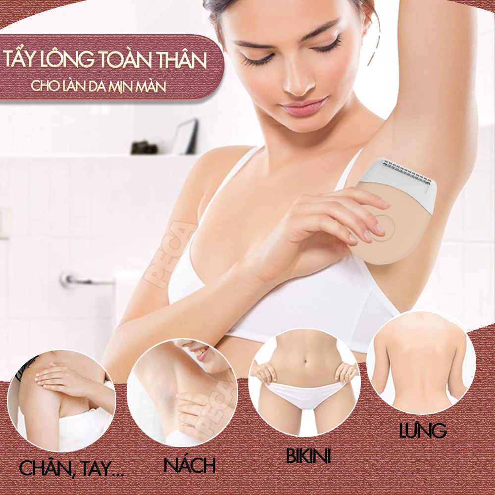 Máy cạo lông mini Kemei KM-3213 chống thấm nước sử dụng cạo lông toàn thân, mặt, tay, chân, bikini