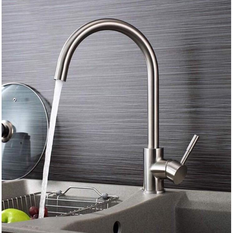 VÒI RỬA CHÉN NÓNG LẠNH KIỂU TRÒN ỐNG PHI 24 INOX SUS 304 VRC01