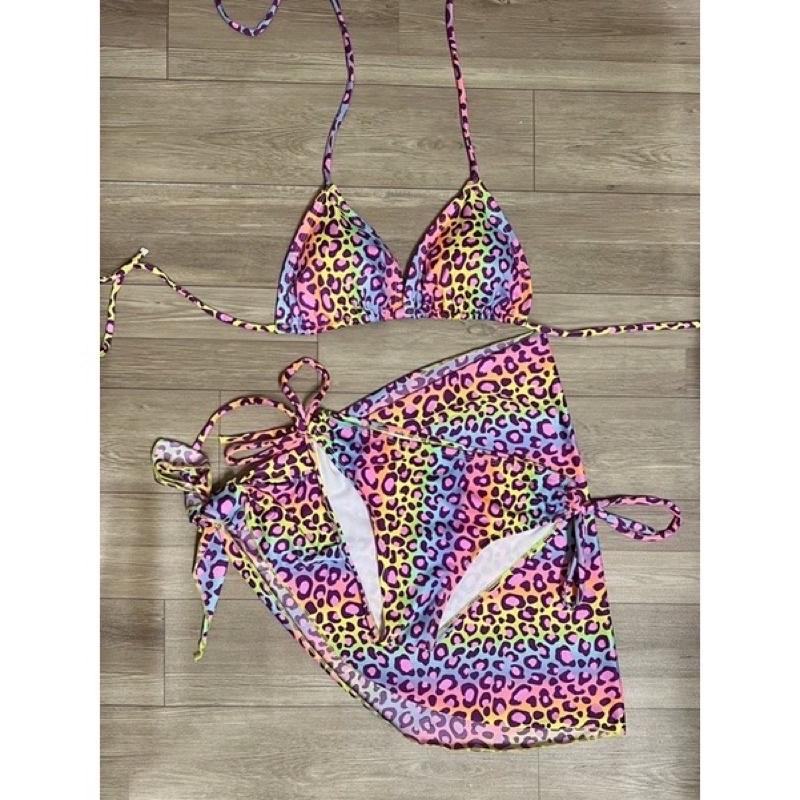 Set bikini basic sắc màu kèm khăn siêu xịn