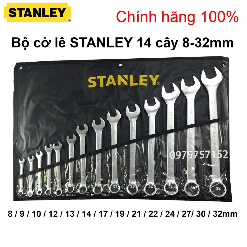 Bộ cờ lê cao cấp STANLEY 14 chi tiết 8-32mm (Vòng miệng - Đầu tròng) - Chính hãng STANLEY 80-944