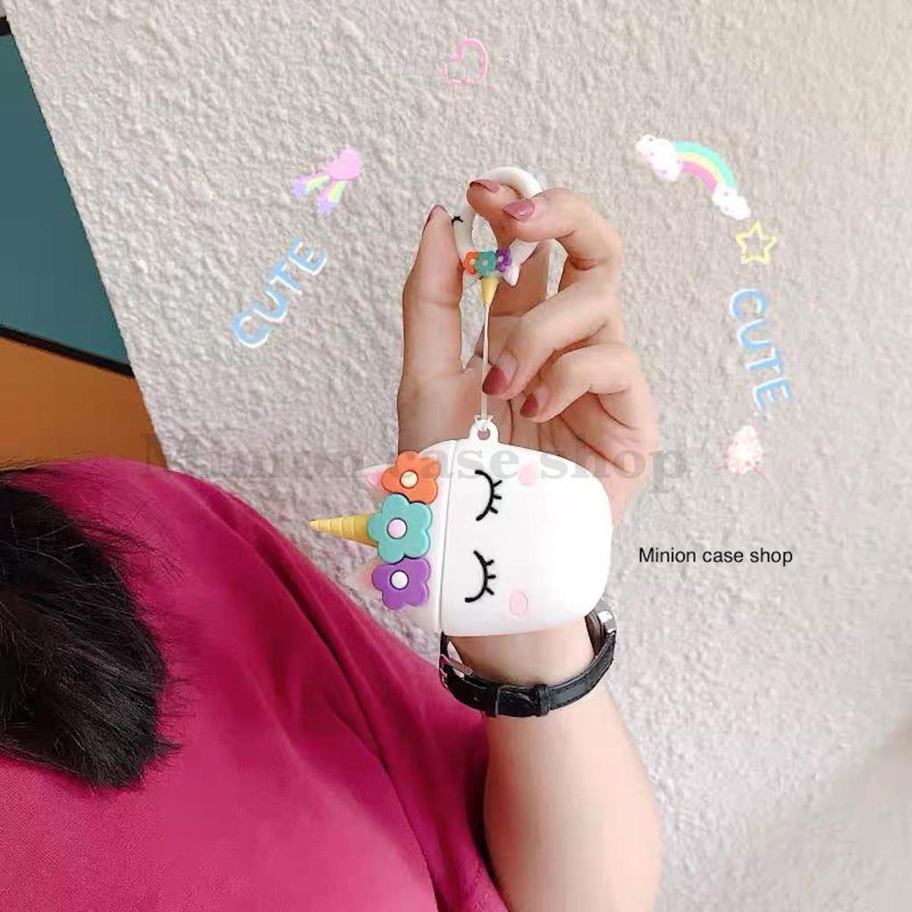 Bao Case Ốp dành cho airpod 1 và 2, tai nghe bluetooth i11,i12, i100, i9s... silicon ngựa sừng cao cấp