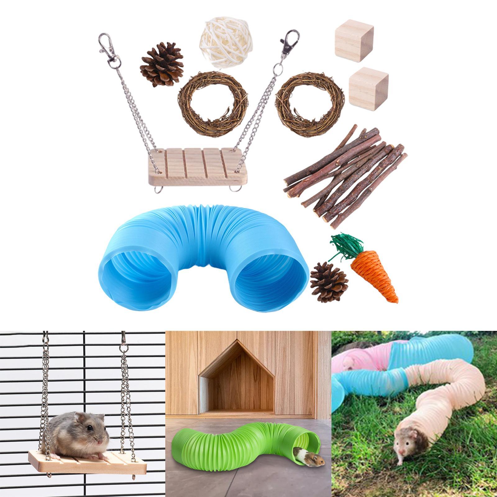 11x Hamster Chew Pets Toy Molar Toy Teeth Care for Guinea Pig Rat Rabbit Bird Hideout