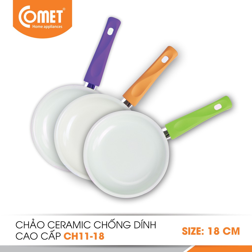 Chảo chống dính 18cm Comet Ceramic CH11-18 - Hàng Chính Hãng