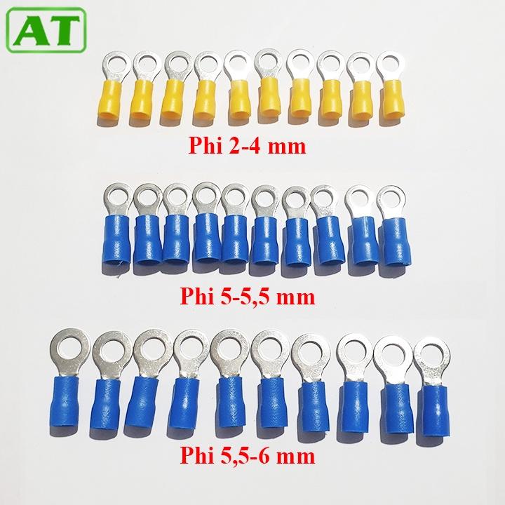 Đầu Cốt Dây Điện Tròn, Đầu Cos Điện Tròn Bọc Nhựa Cách Điện 2-6mm
