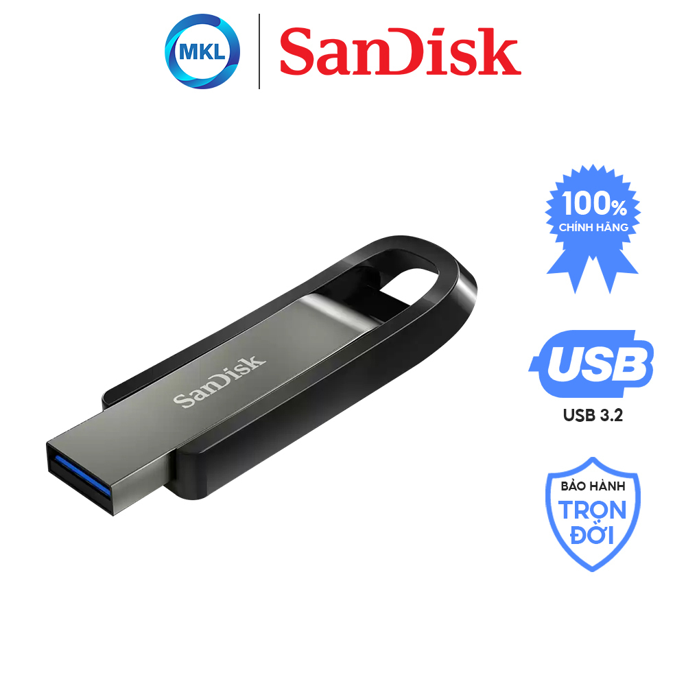 USB SanDisk Extreme GO USB 3.2 Flash Drive, CZ810, USB3.2, Metal - Hàng Chính Hãng