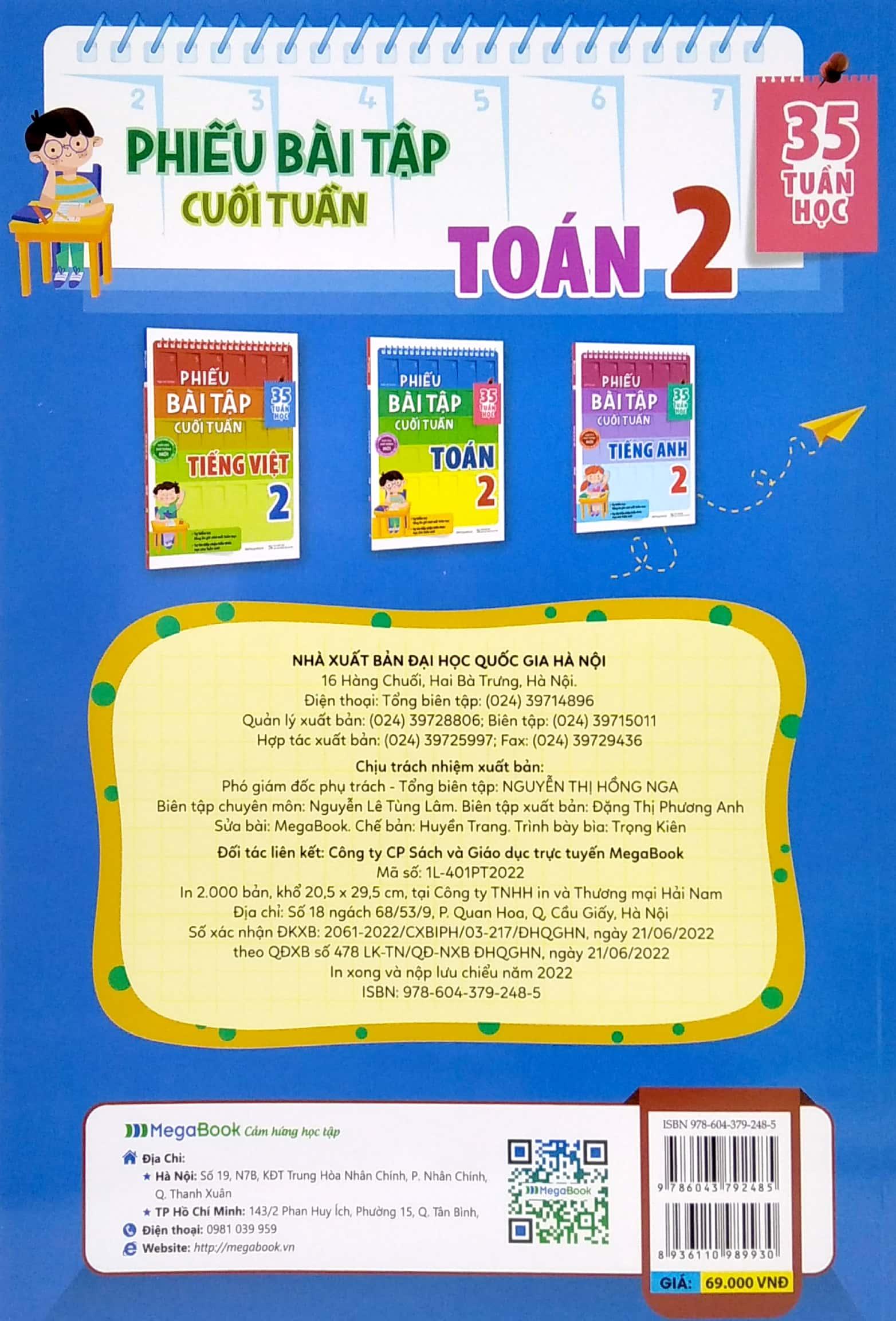 Phiếu Bài Tập Cuối Tuần - Toán 2