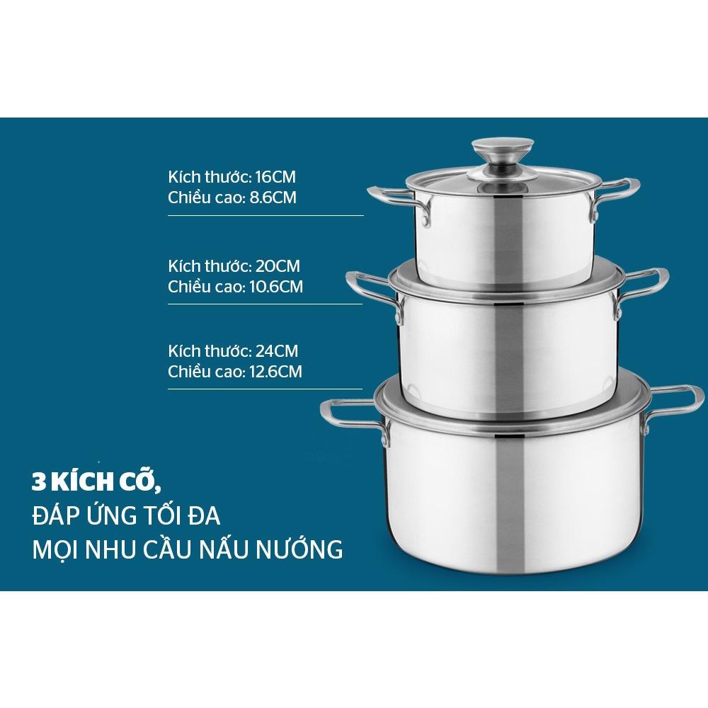 BỘ NỒI INOX 1 ĐÁY SH114