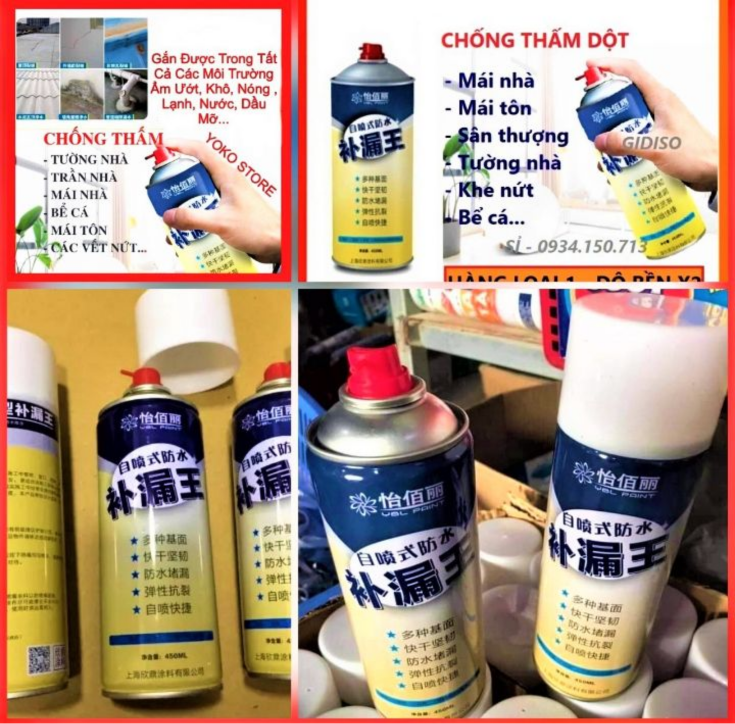 1 CHAI SƠN XỊT SIÊU CHỐNG THẤM CHỐNG ẨM MỐC HÀNG CAO CẤP