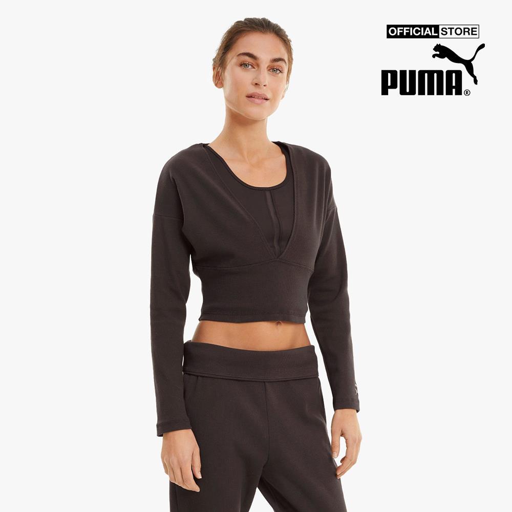 PUMA - Áo croptop nữ cổ V tay dài Train Exhale 520064