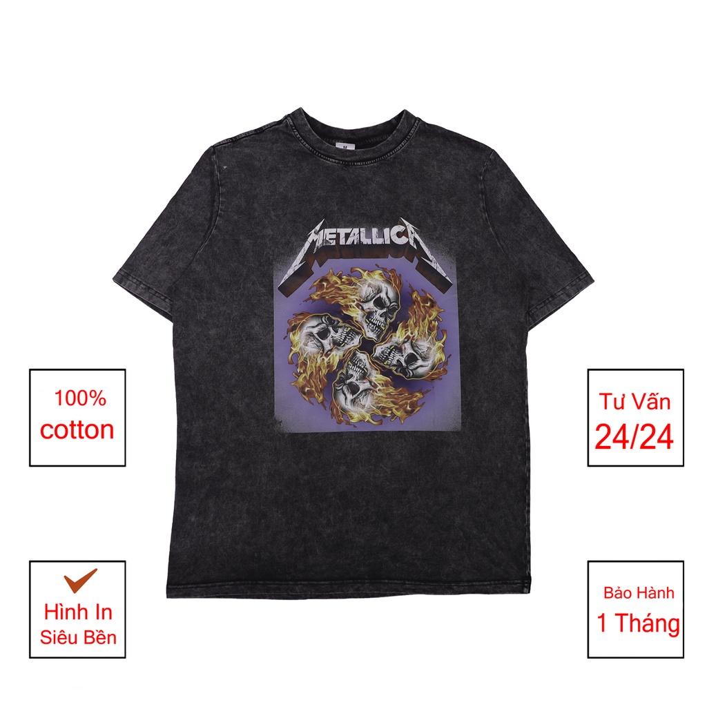 Áo thun nam nữ METALIC loang đen tay lỡ chất liệu cotton 100% cao cấp dáng unisex