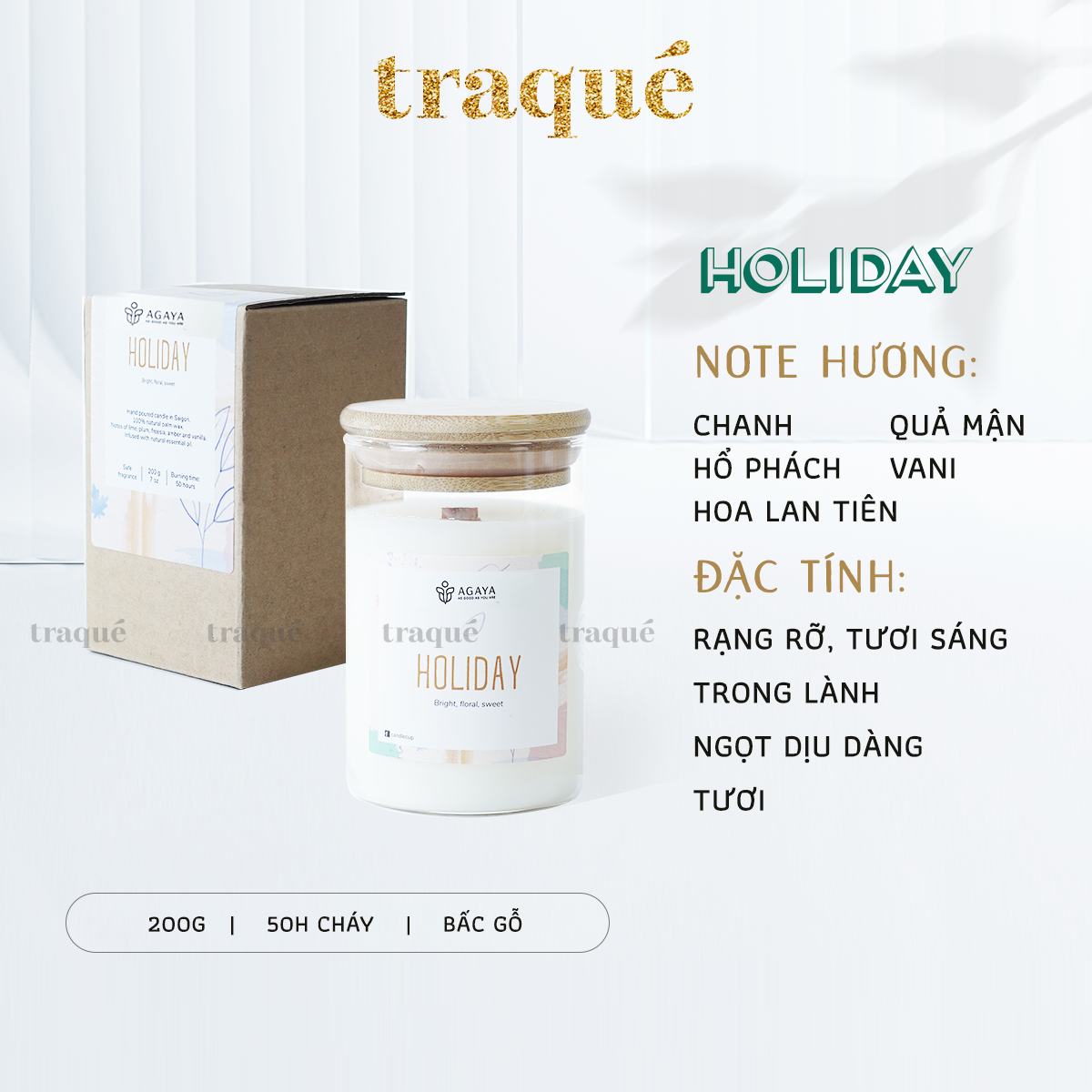 Nến thơm tinh dầu cao cấp không khói an toàn Candle Cup - HOLIDAY - M - 200G