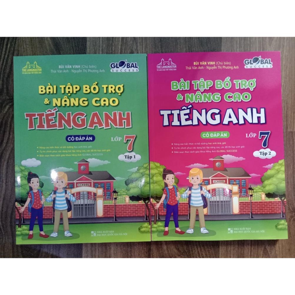 ` Sách - Combo Bài tập bổ trợ và nâng cao tiếng anh lớp 7 tập 1 + 2 (có đáp án) - GLOBAL SUCCESS