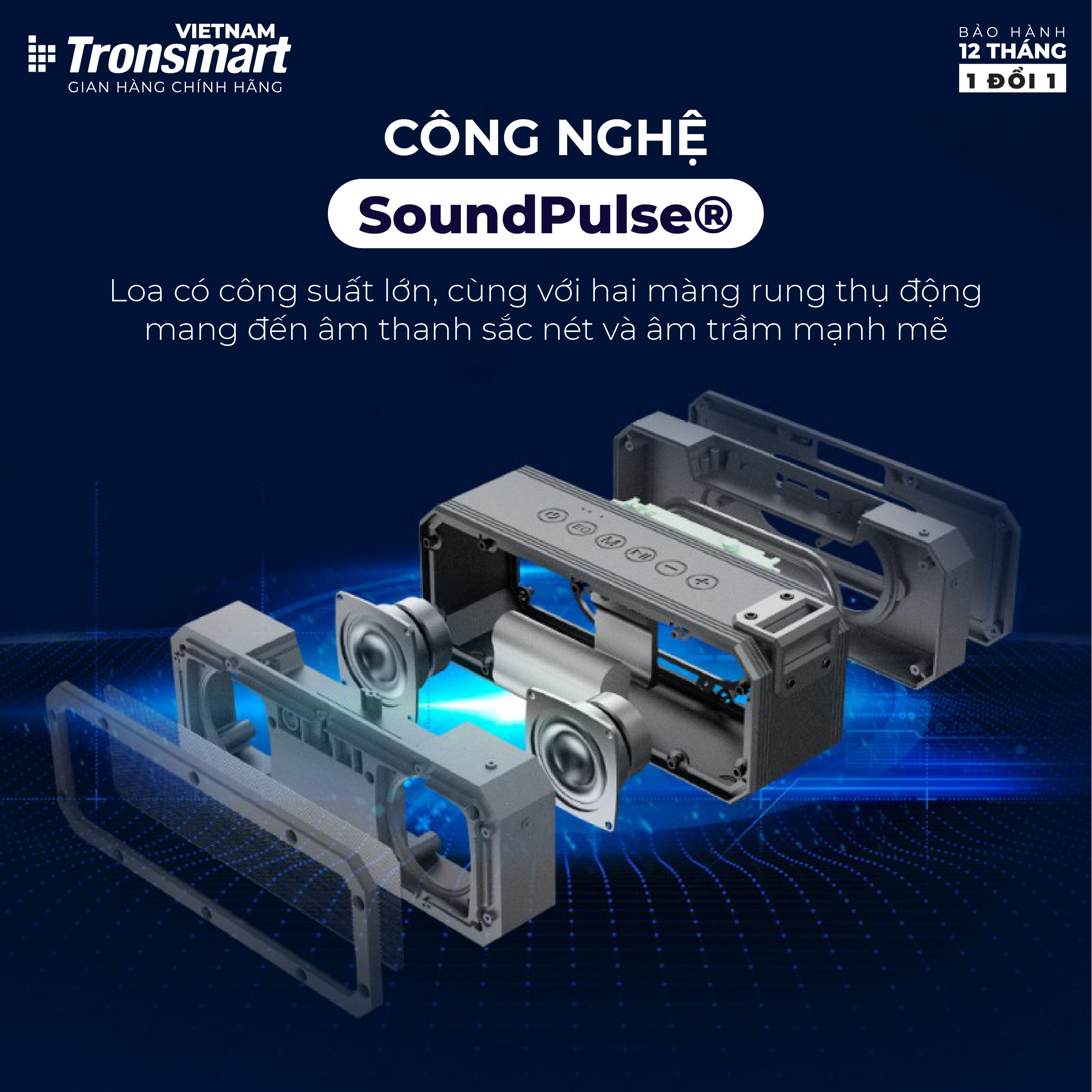 COMBO Loa Tronsmart Force+ và hộp đựng chống shock - Công suất 40W - Chống nước IPX6 Ghép đôi TWS - Hàng chính hãng