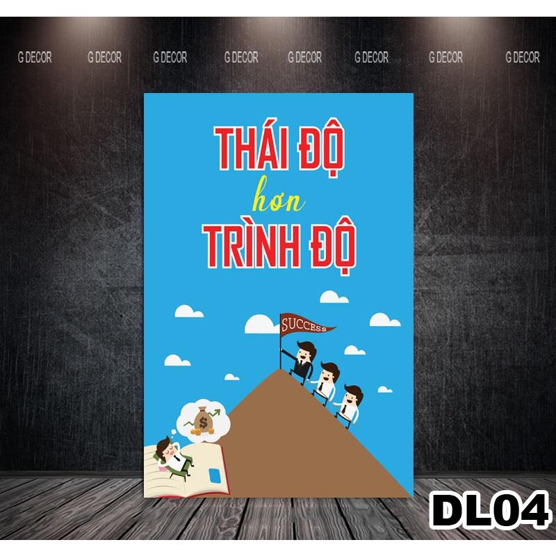 Tranh khung gỗ slogan tạo động lực cực mạnh DL02, tranh treo phòng học làm việc công ty văn phòng