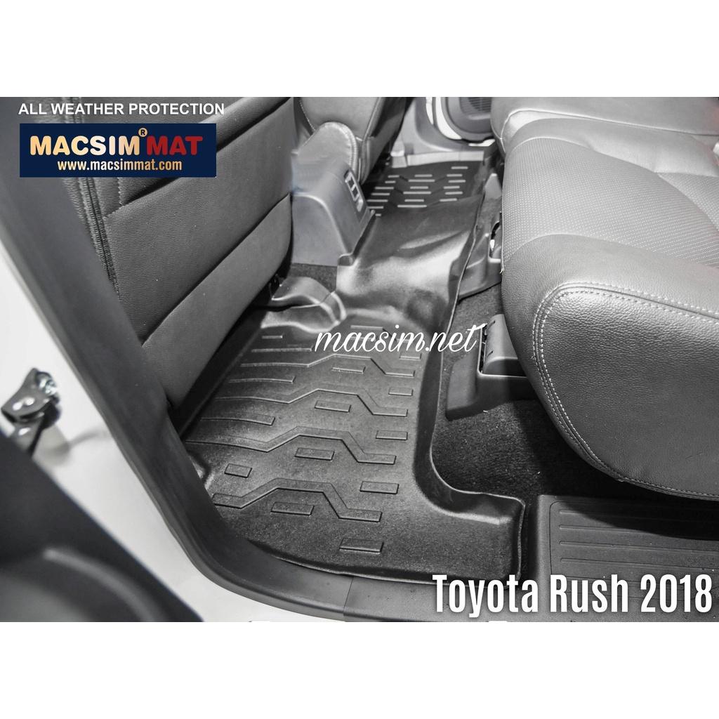 Thảm lót sàn xe ô tô Toyota Rush 2017+Nhãn hiệu Macsim chất liệu nhựa TPV cao cấp màu đen 3 hàng ghế
