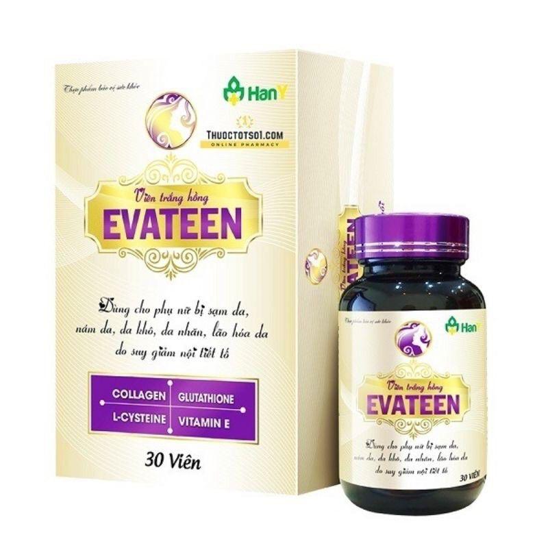 Viên trắng hồng Evateen giảm nám xạm da lọ 30 viên