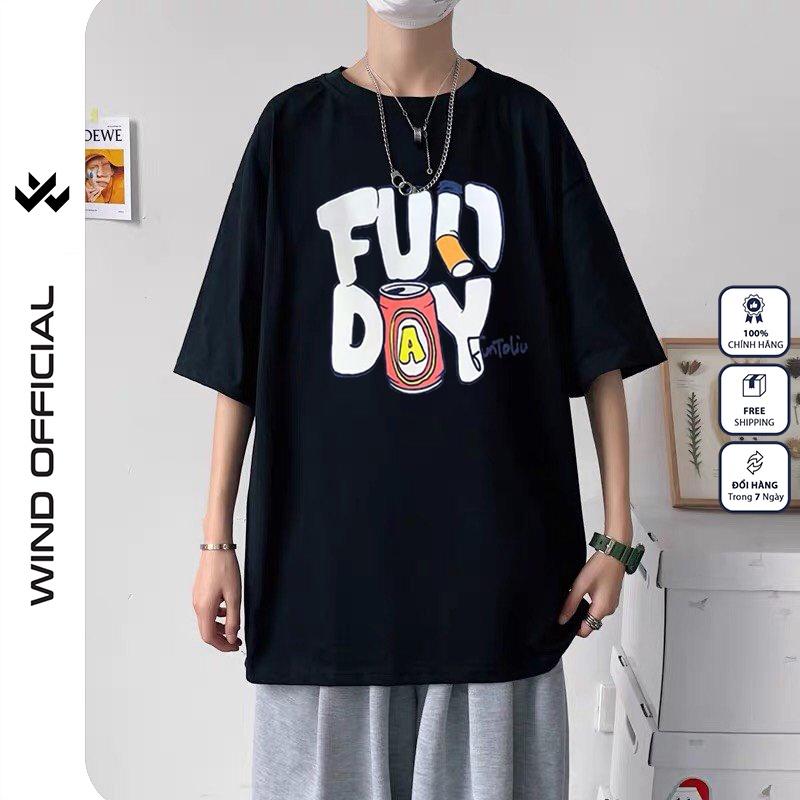 Áo thun tay lỡ Wind phông unisex form rộng FUNDAY nam nữ oversize ulzzang